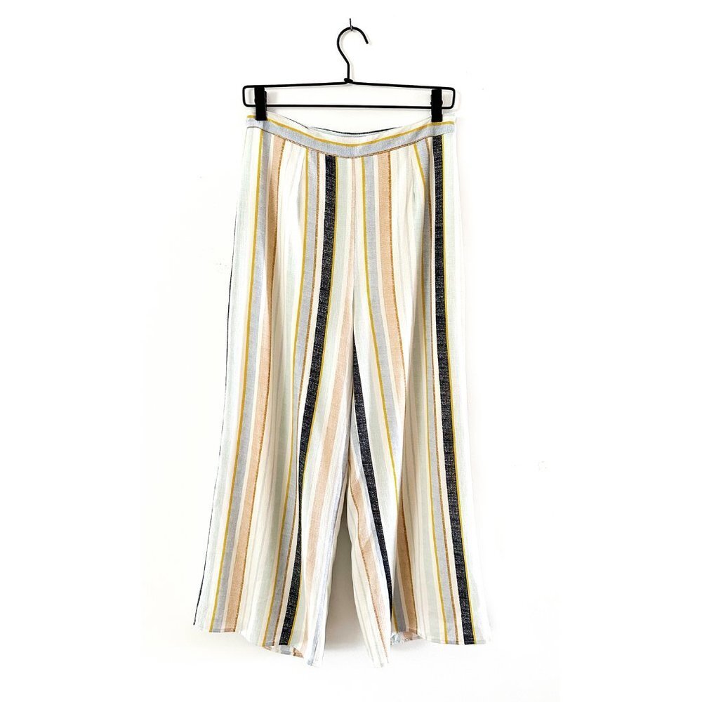 SADIE & SAGE Havana Stripe Wide Leg Ankle Length‎ Pants - Size Medium